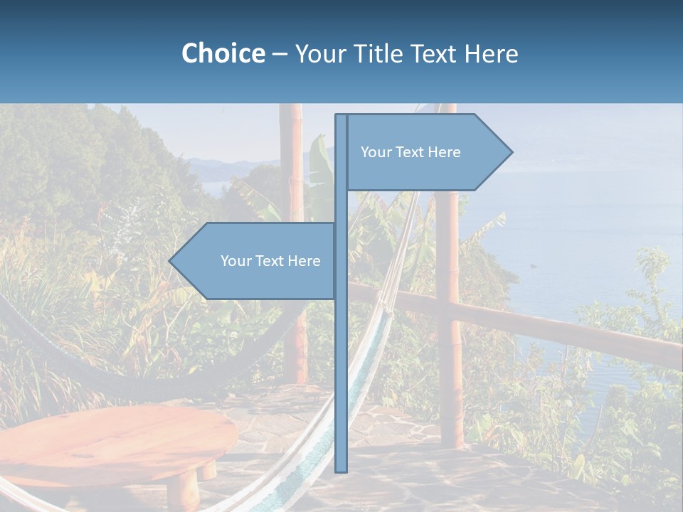 A Hammock On A Porch Overlooking The Ocean PowerPoint Template