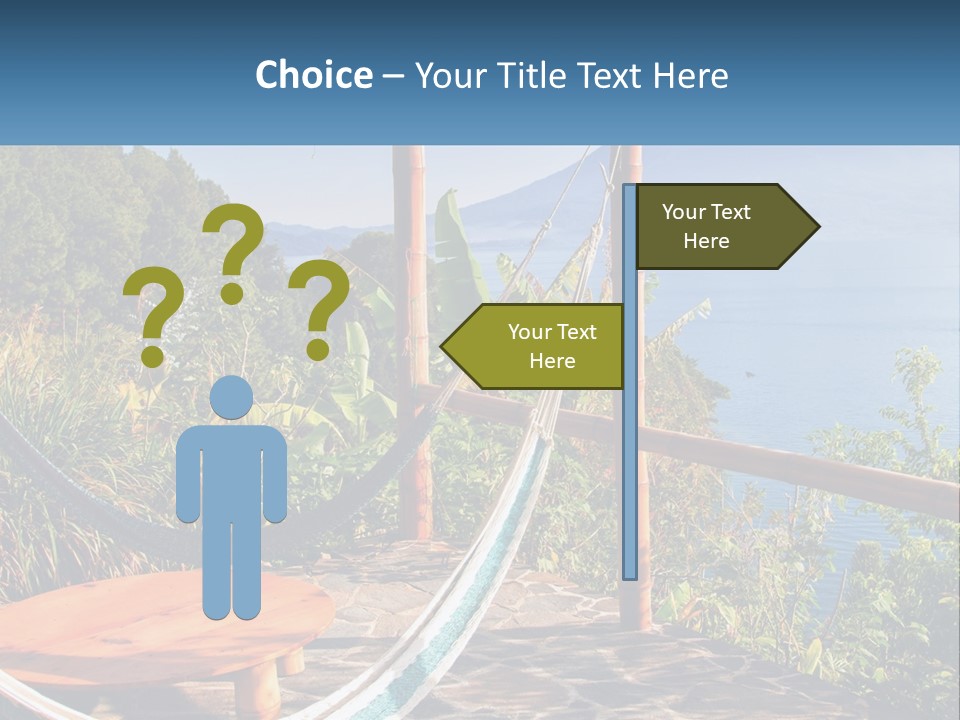 A Hammock On A Porch Overlooking The Ocean PowerPoint Template