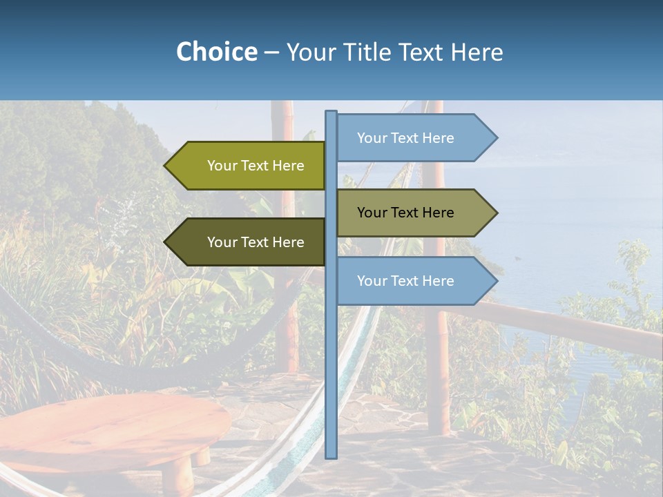A Hammock On A Porch Overlooking The Ocean PowerPoint Template
