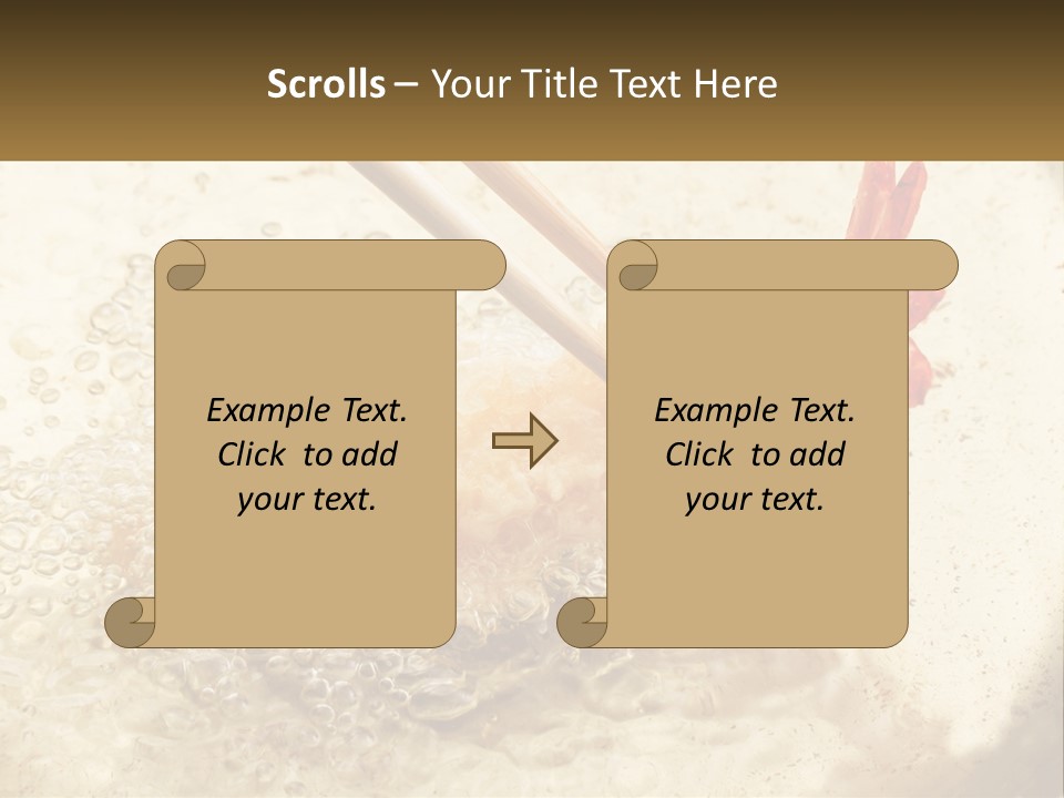 Chopsticks Are Being Used To Stir Food In A Pan PowerPoint Template