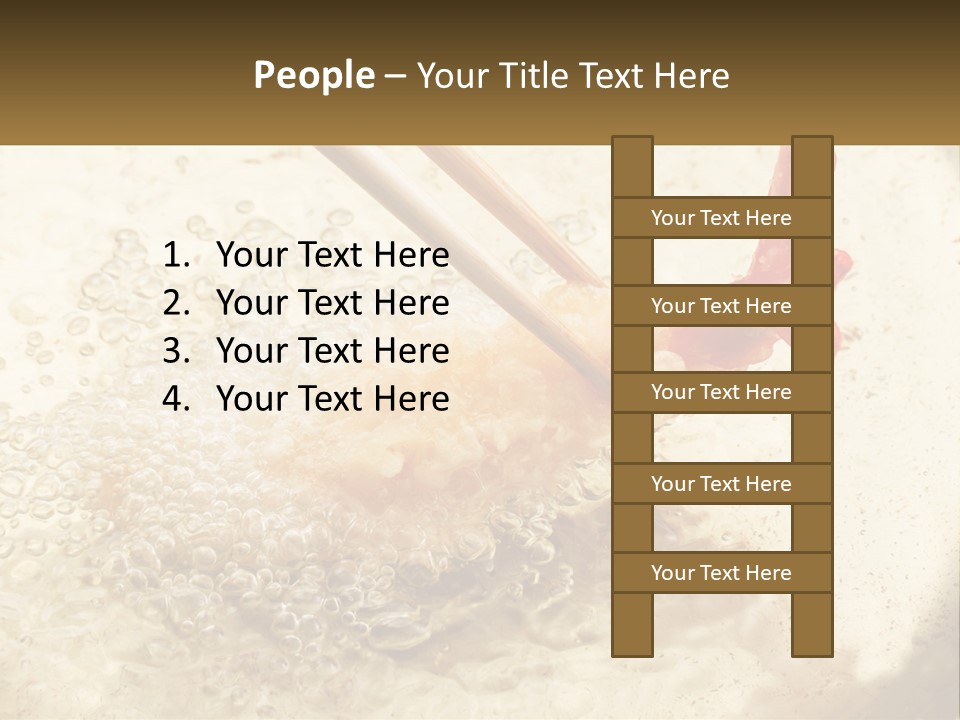 Chopsticks Are Being Used To Stir Food In A Pan PowerPoint Template