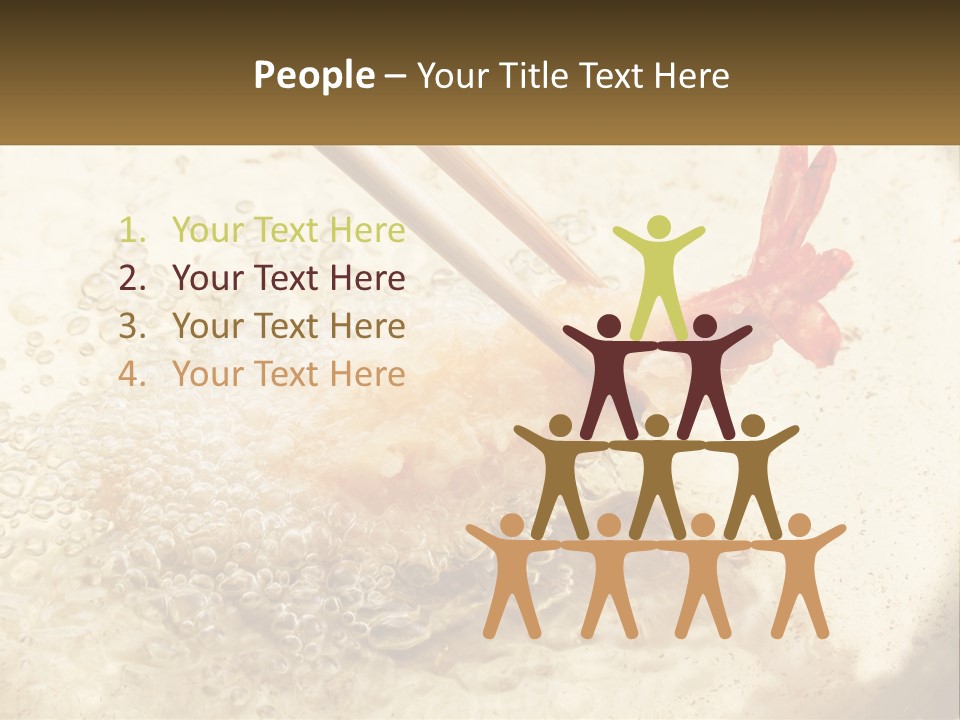 Chopsticks Are Being Used To Stir Food In A Pan PowerPoint Template