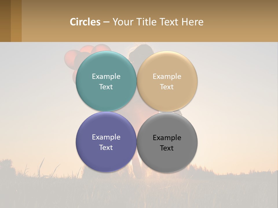 A Woman Holding Balloons In The Air At Sunset PowerPoint Template