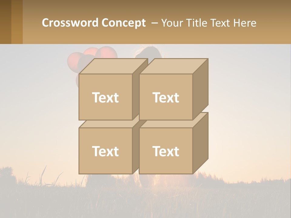 A Woman Holding Balloons In The Air At Sunset PowerPoint Template