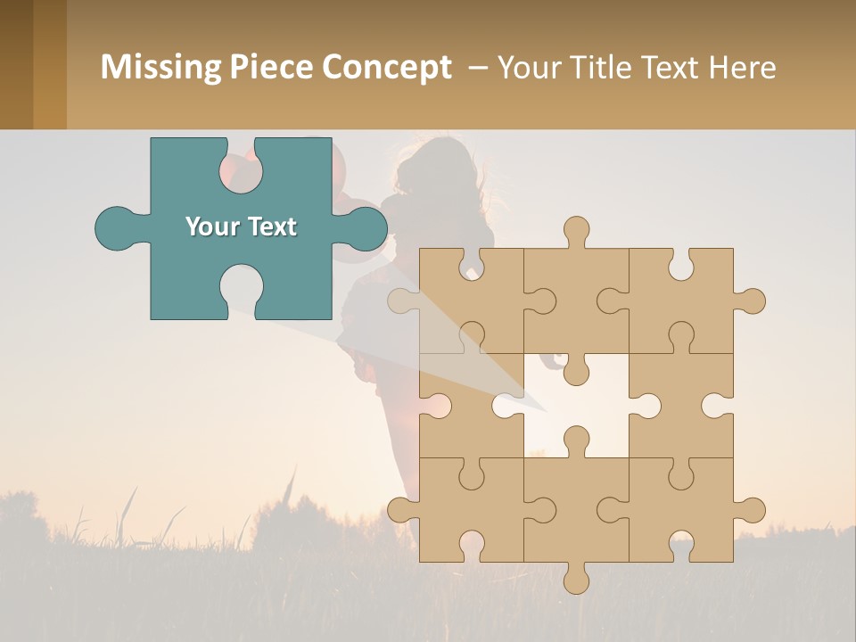 A Woman Holding Balloons In The Air At Sunset PowerPoint Template