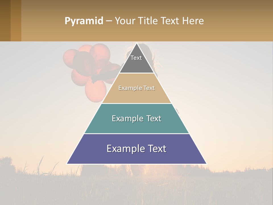 A Woman Holding Balloons In The Air At Sunset PowerPoint Template