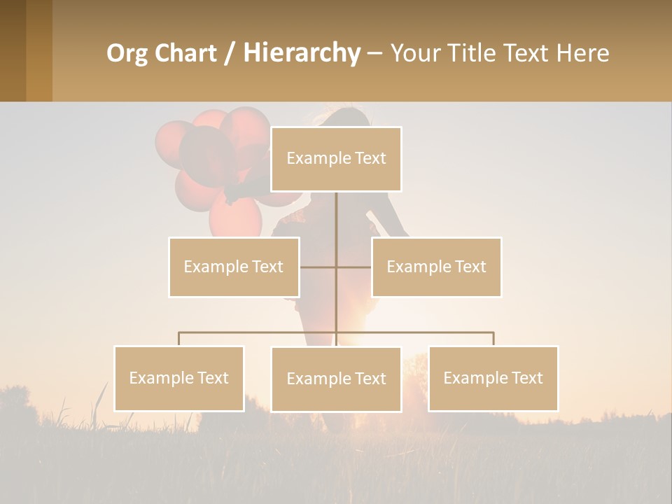 A Woman Holding Balloons In The Air At Sunset PowerPoint Template