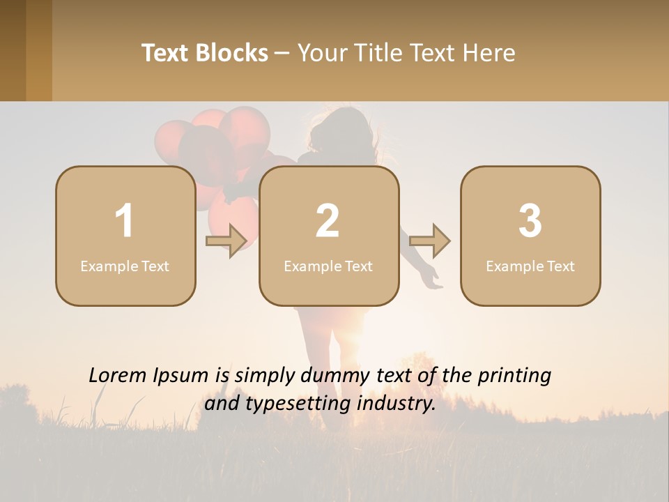 A Woman Holding Balloons In The Air At Sunset PowerPoint Template