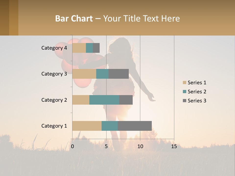 A Woman Holding Balloons In The Air At Sunset PowerPoint Template