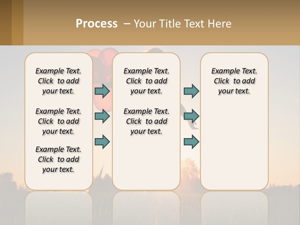 A Woman Holding Balloons In The Air At Sunset PowerPoint Template