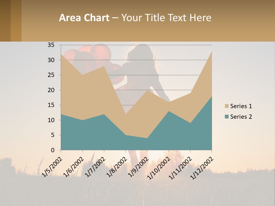 A Woman Holding Balloons In The Air At Sunset PowerPoint Template