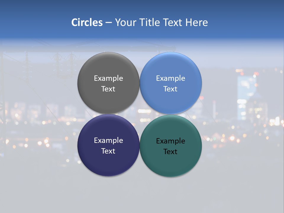 A Power Line With A City In The Background PowerPoint Template