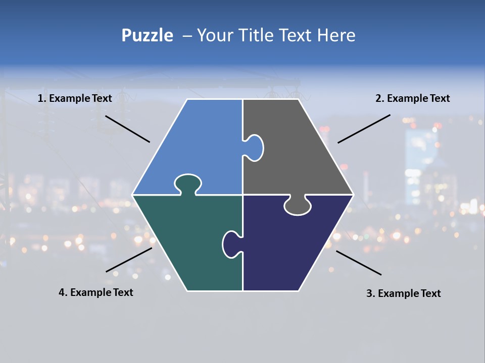 A Power Line With A City In The Background PowerPoint Template