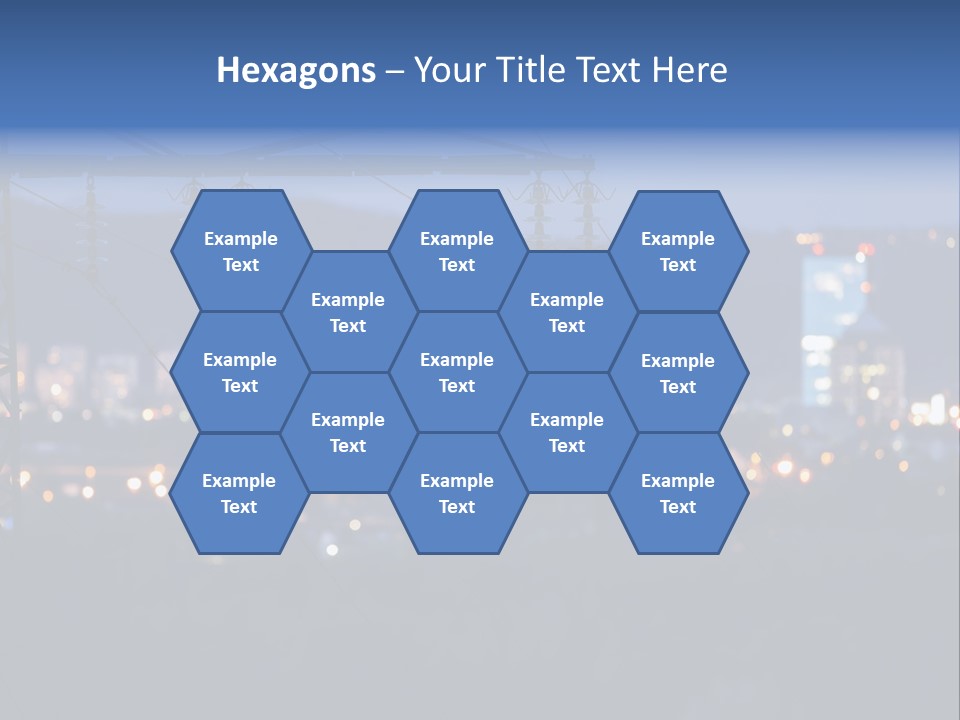 A Power Line With A City In The Background PowerPoint Template