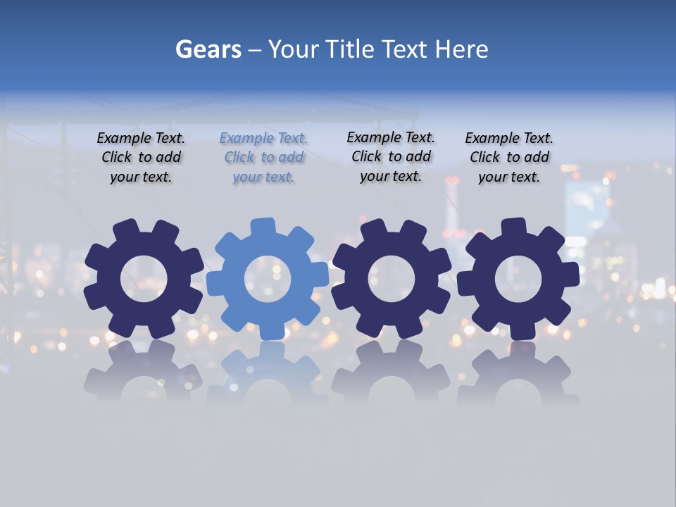 A Power Line With A City In The Background PowerPoint Template