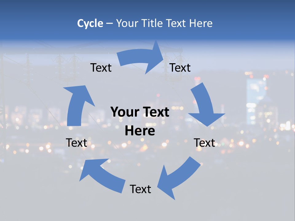 A Power Line With A City In The Background PowerPoint Template