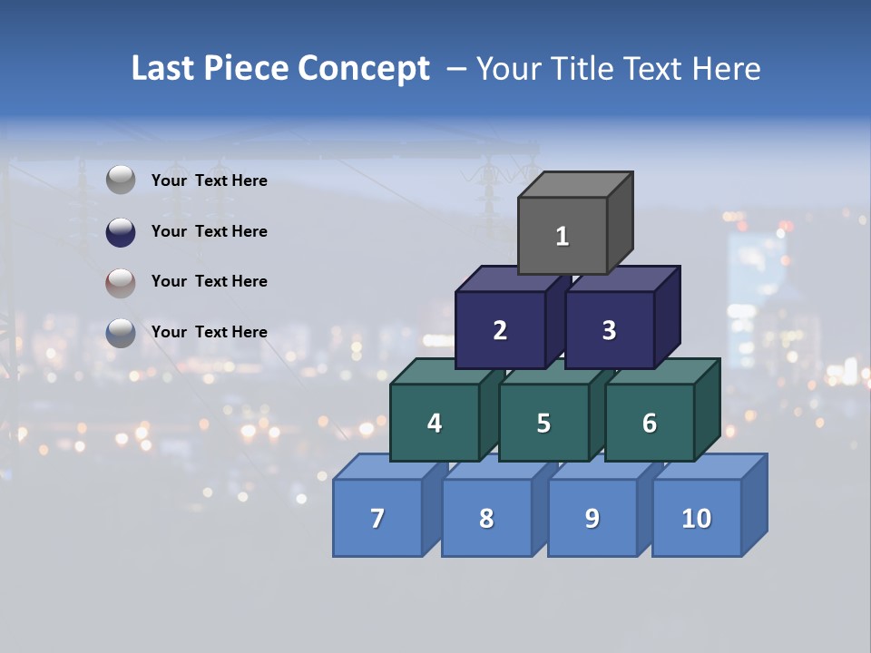 A Power Line With A City In The Background PowerPoint Template