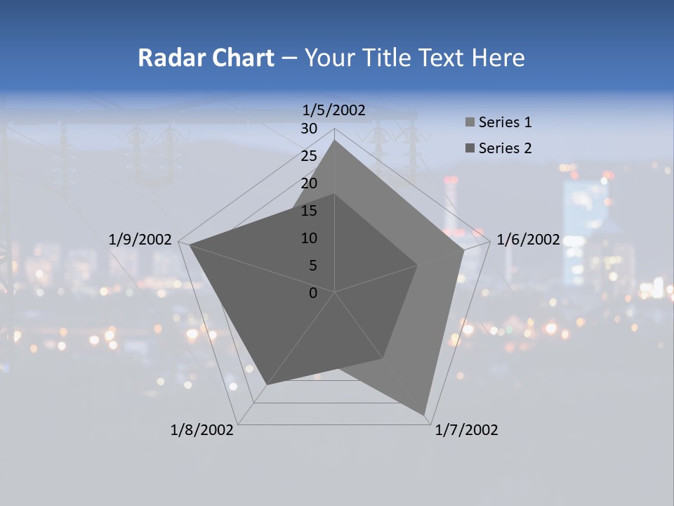 A Power Line With A City In The Background PowerPoint Template