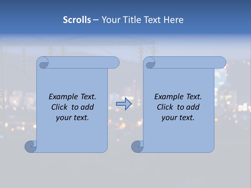 A Power Line With A City In The Background PowerPoint Template