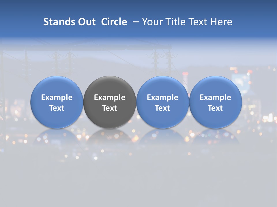 A Power Line With A City In The Background PowerPoint Template