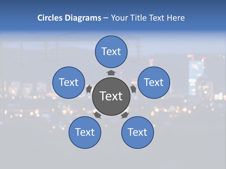 A Power Line With A City In The Background PowerPoint Template