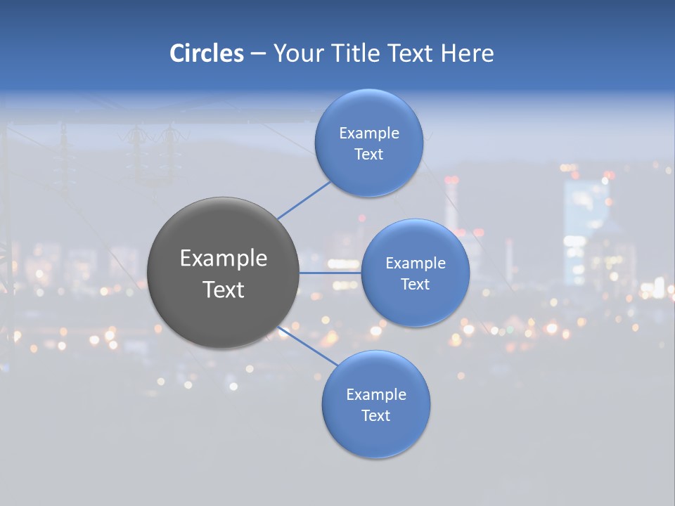 A Power Line With A City In The Background PowerPoint Template