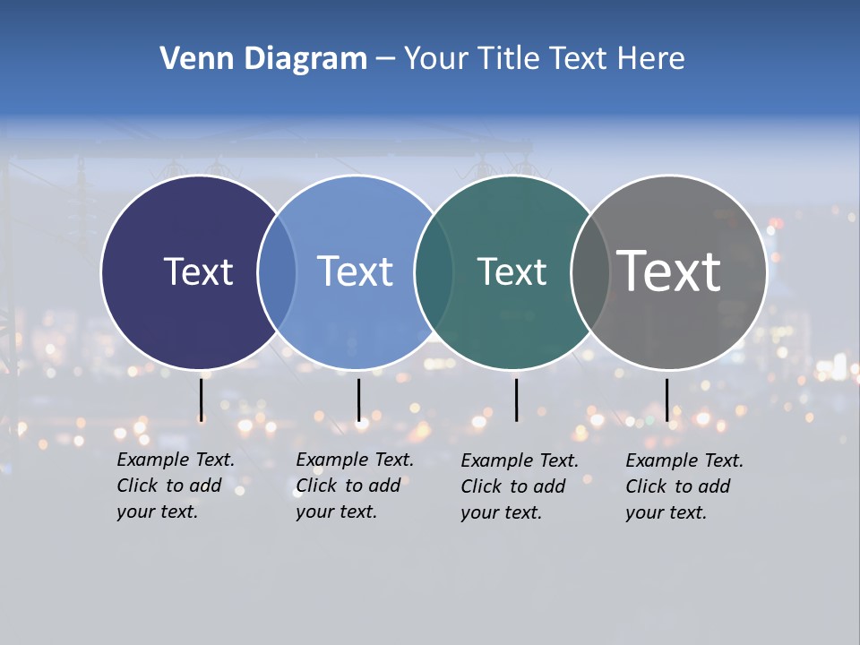 A Power Line With A City In The Background PowerPoint Template