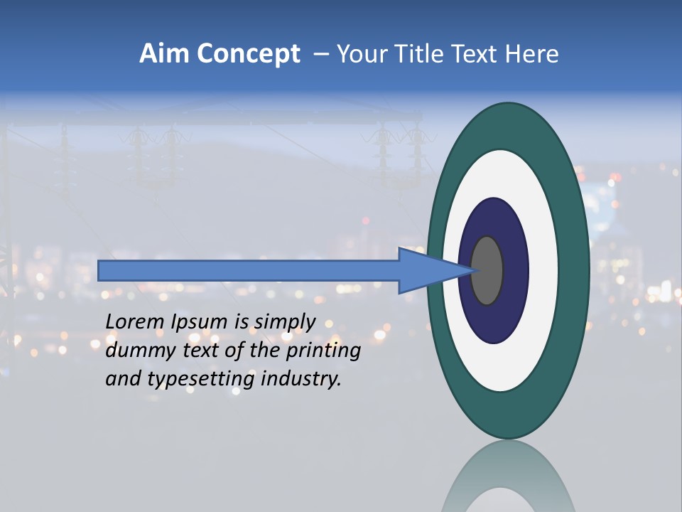 A Power Line With A City In The Background PowerPoint Template