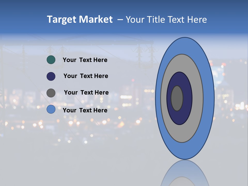 A Power Line With A City In The Background PowerPoint Template