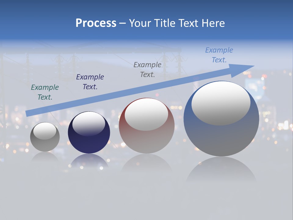 A Power Line With A City In The Background PowerPoint Template