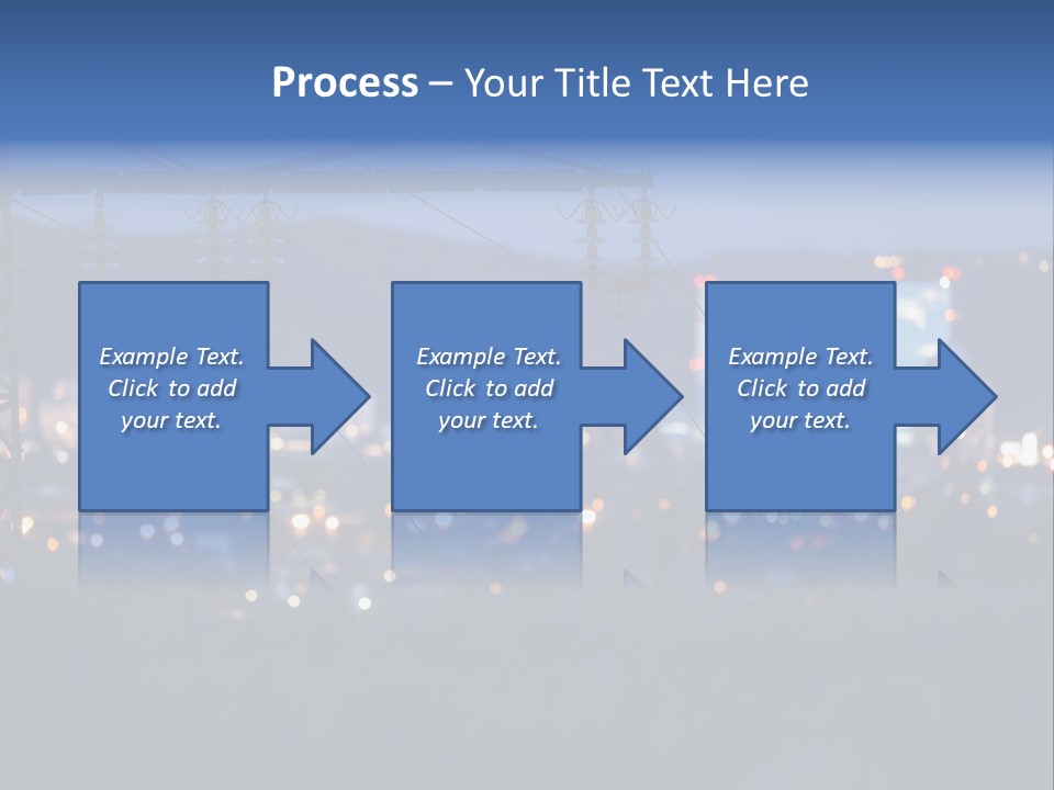 A Power Line With A City In The Background PowerPoint Template