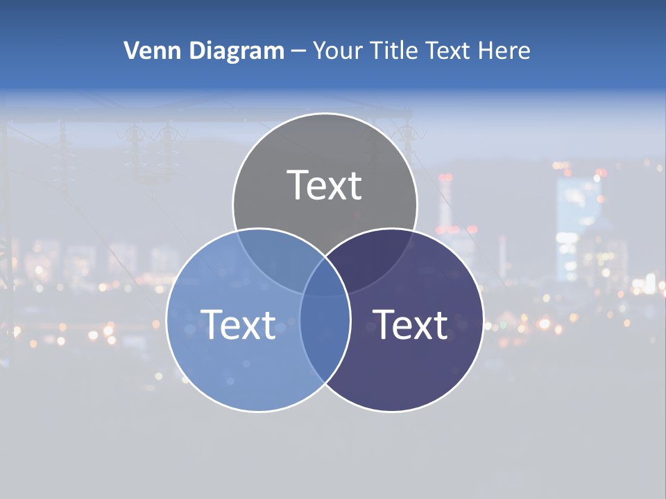 A Power Line With A City In The Background PowerPoint Template