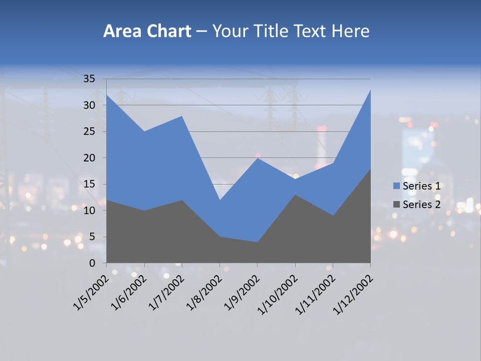 A Power Line With A City In The Background PowerPoint Template