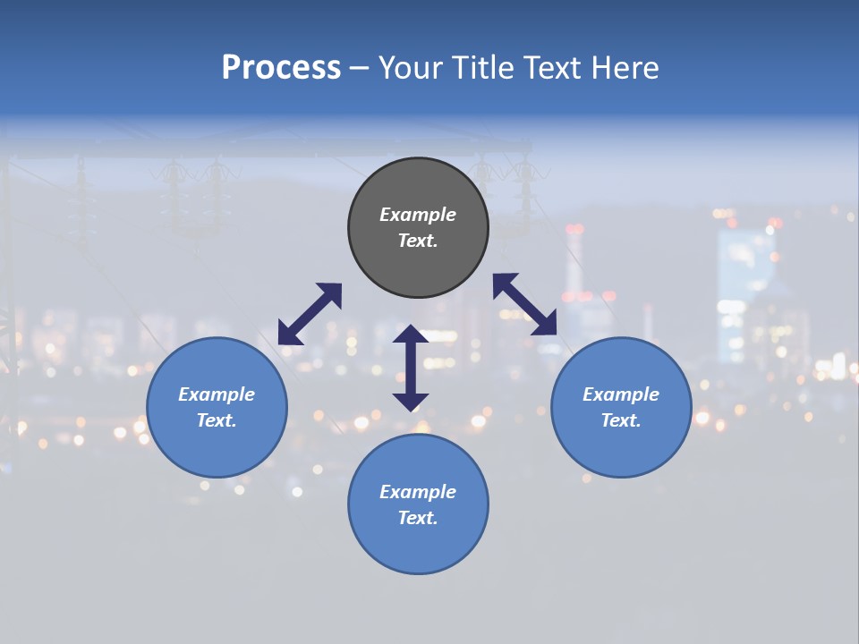 A Power Line With A City In The Background PowerPoint Template