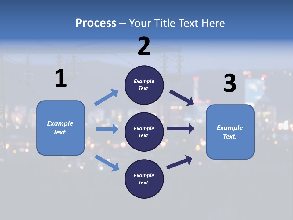 A Power Line With A City In The Background PowerPoint Template