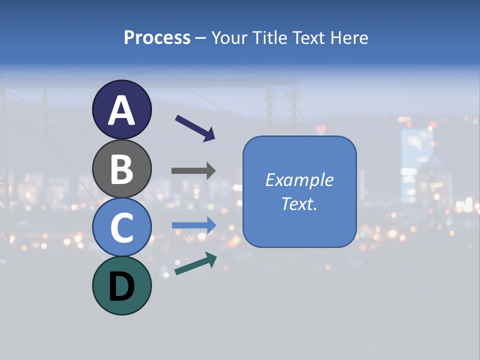 A Power Line With A City In The Background PowerPoint Template