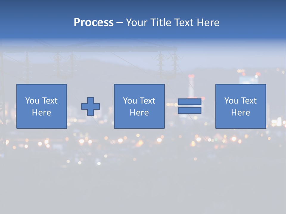 A Power Line With A City In The Background PowerPoint Template