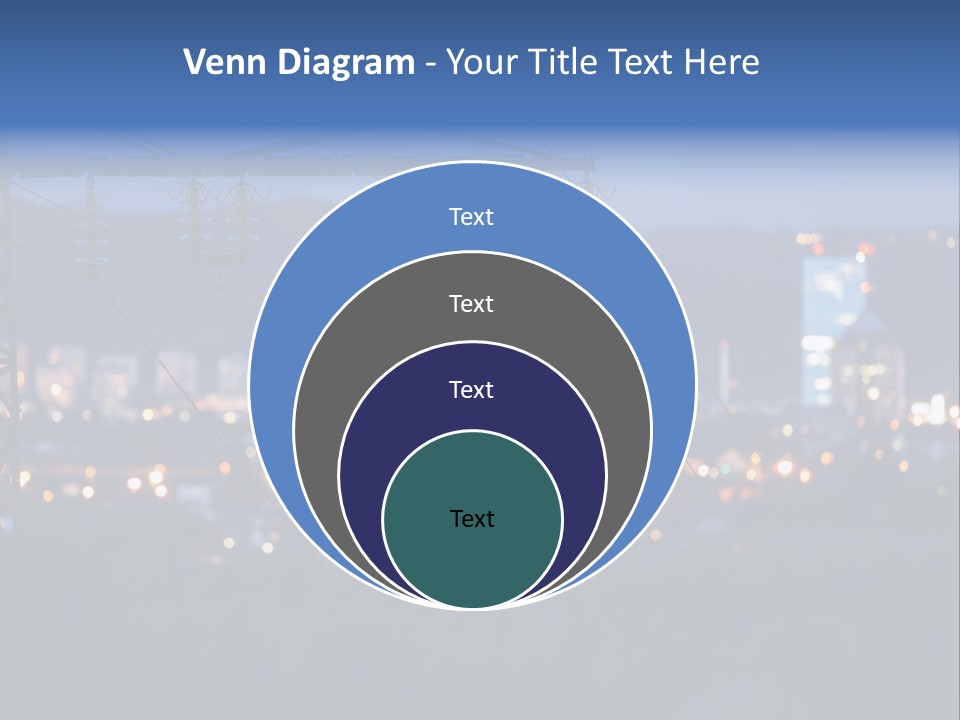 A Power Line With A City In The Background PowerPoint Template