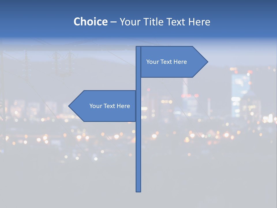 A Power Line With A City In The Background PowerPoint Template
