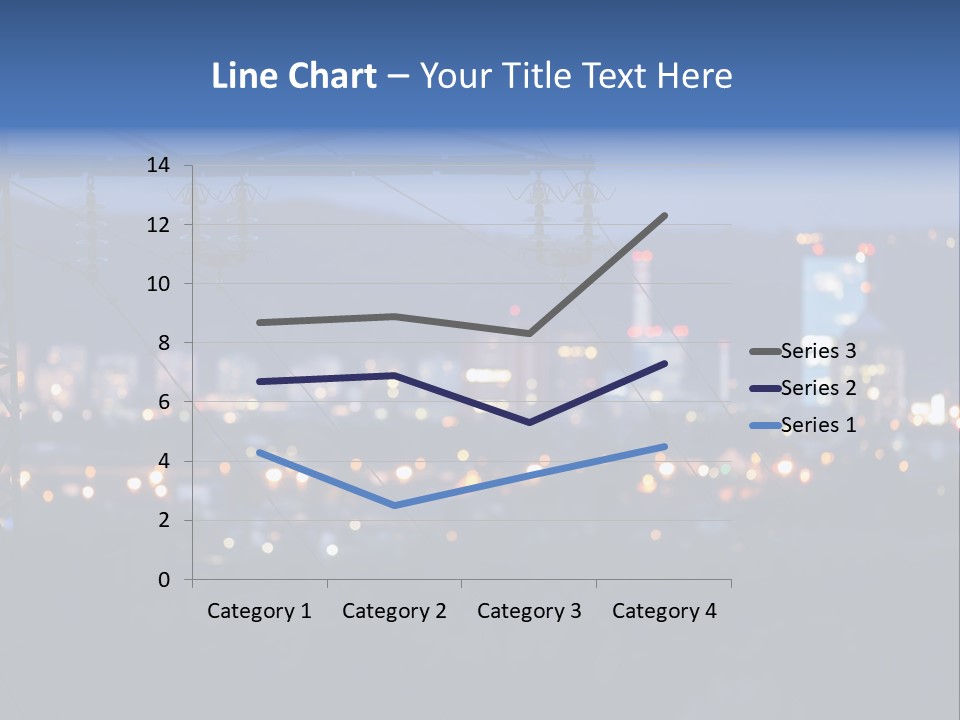 A Power Line With A City In The Background PowerPoint Template