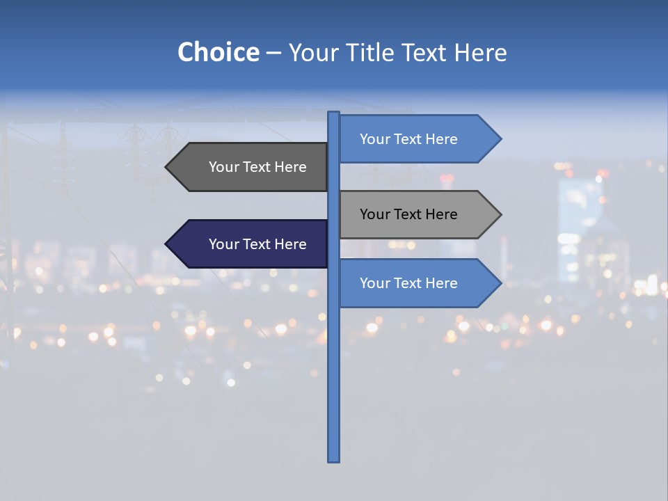 A Power Line With A City In The Background PowerPoint Template