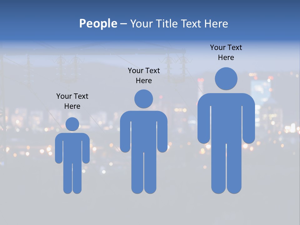 A Power Line With A City In The Background PowerPoint Template