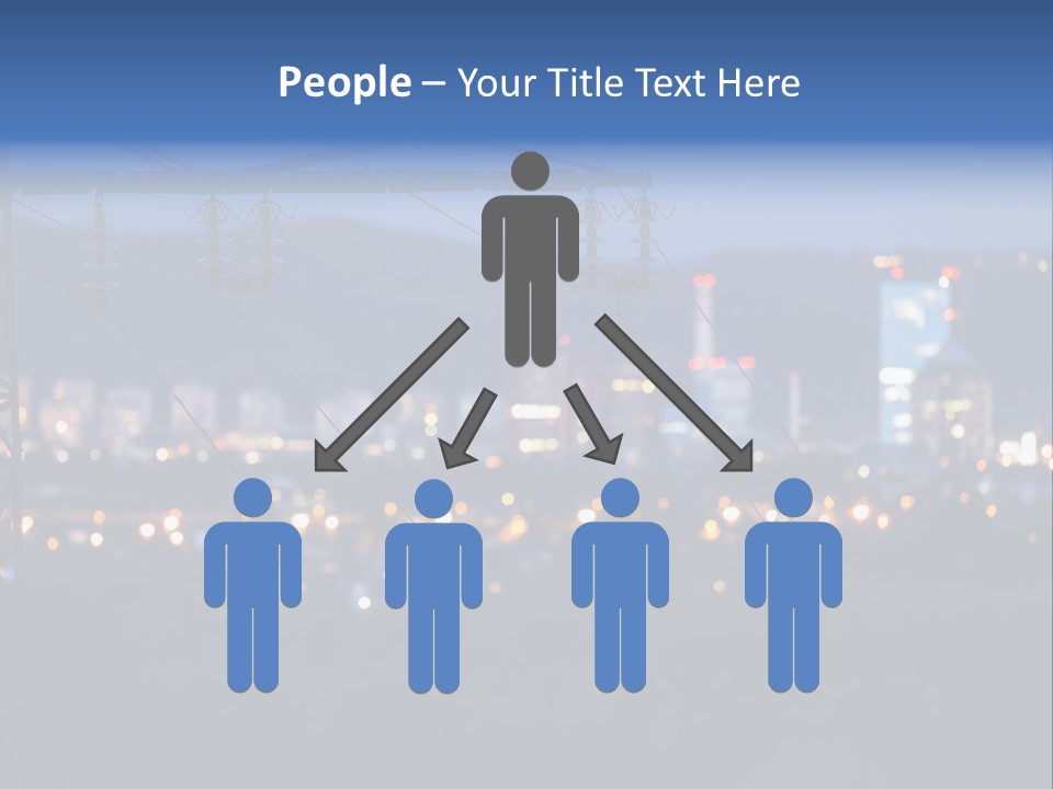 A Power Line With A City In The Background PowerPoint Template