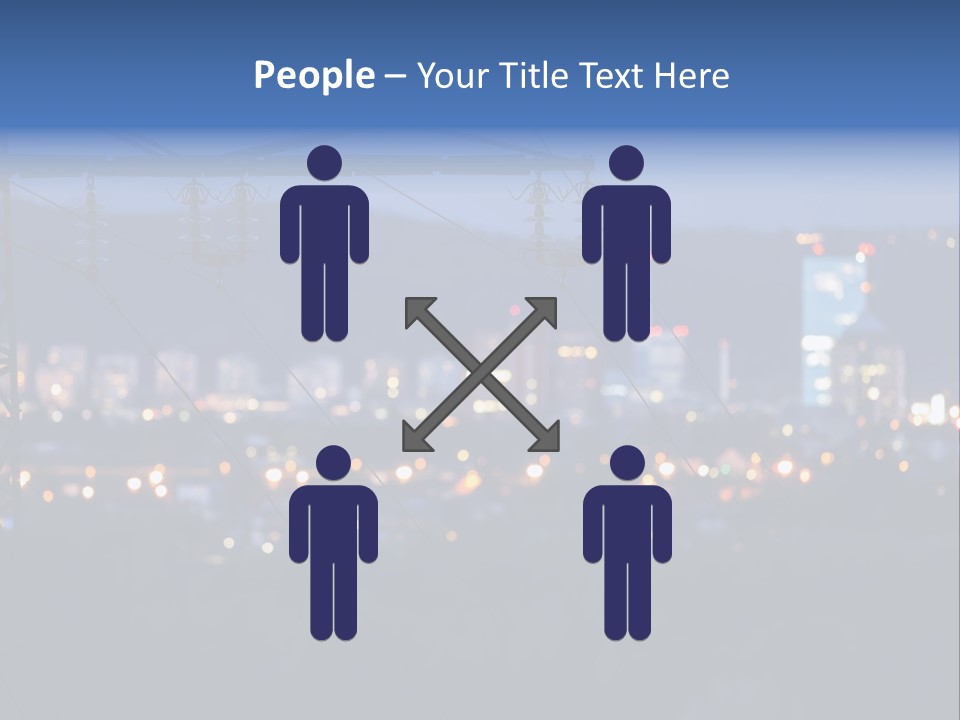 A Power Line With A City In The Background PowerPoint Template