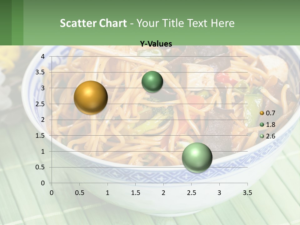 A Blue And White Bowl Filled With Noodles And Vegetables PowerPoint Template