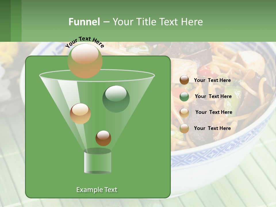 A Blue And White Bowl Filled With Noodles And Vegetables PowerPoint Template