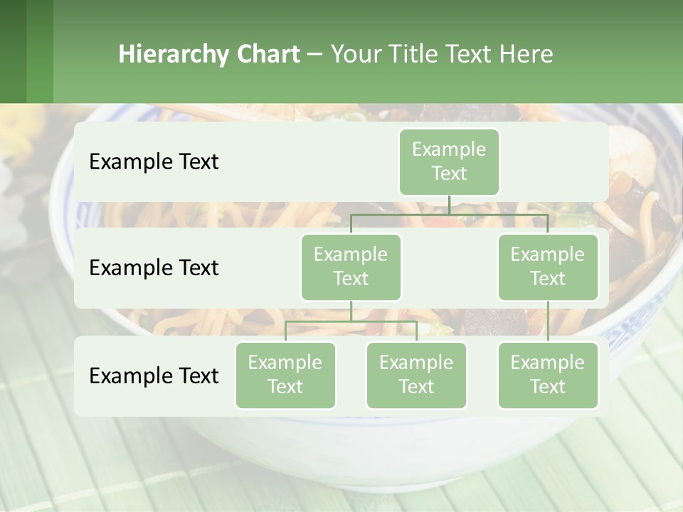 A Blue And White Bowl Filled With Noodles And Vegetables PowerPoint Template