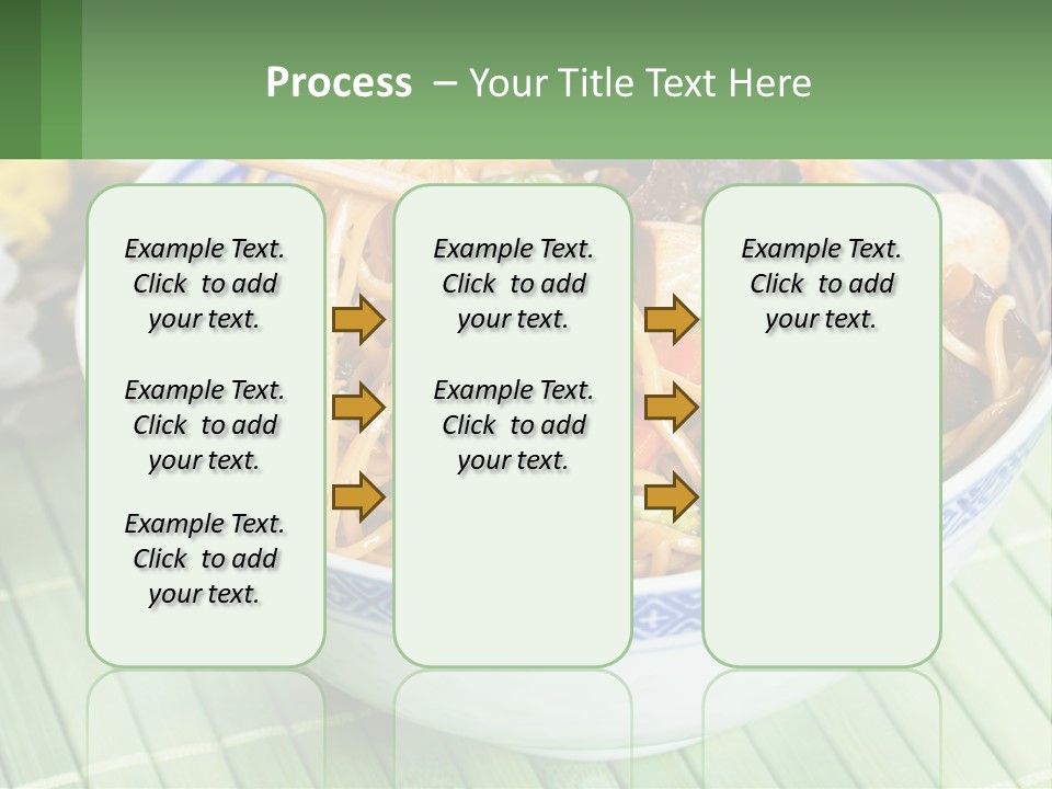 A Blue And White Bowl Filled With Noodles And Vegetables PowerPoint Template