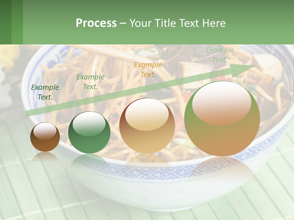 A Blue And White Bowl Filled With Noodles And Vegetables PowerPoint Template
