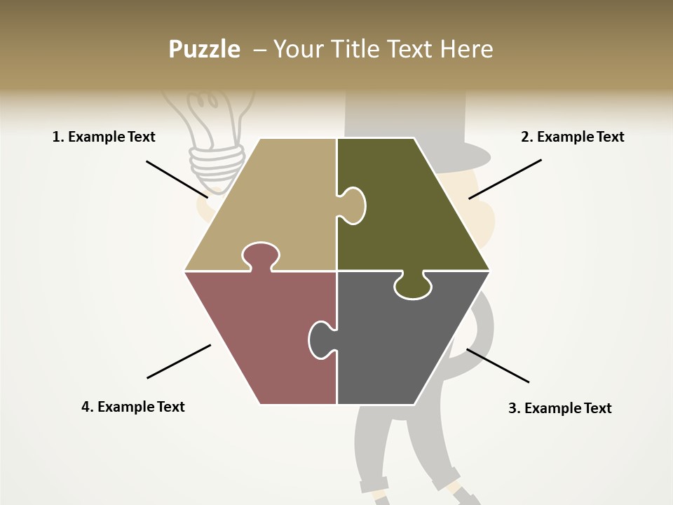 A Man In A Top Hat Holding A Light Bulb PowerPoint Template